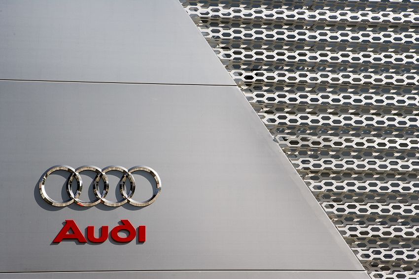 Le logo Audi sur la nouvelle façade
